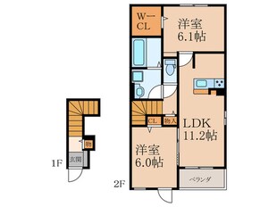 ヴィラルーチェBの物件間取画像